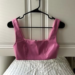 Pink Edikted leather top 🩷